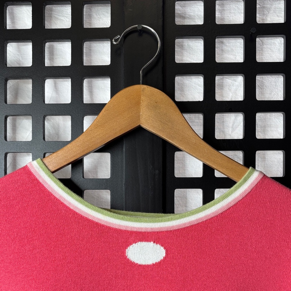 🩷 Hampshire Studio 3X Pink Polka Dot Crew Neck Sweater Pullover 🩷 - Picture 5 of 16